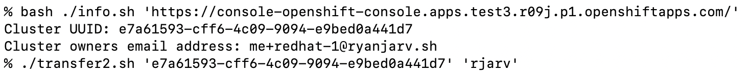 rosa cluster transfer poc